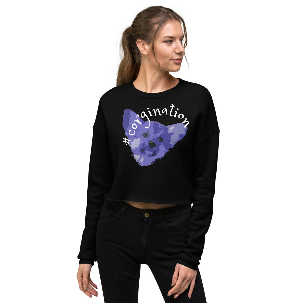 Gift for dog lovers. #corgination cropped sweatshirt for girls. Streetwear for women WickedYo.